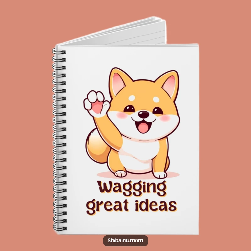 Funny Shiba Inu Wave Notebook: Excited Dog Journal, Wagging Tail Notes!