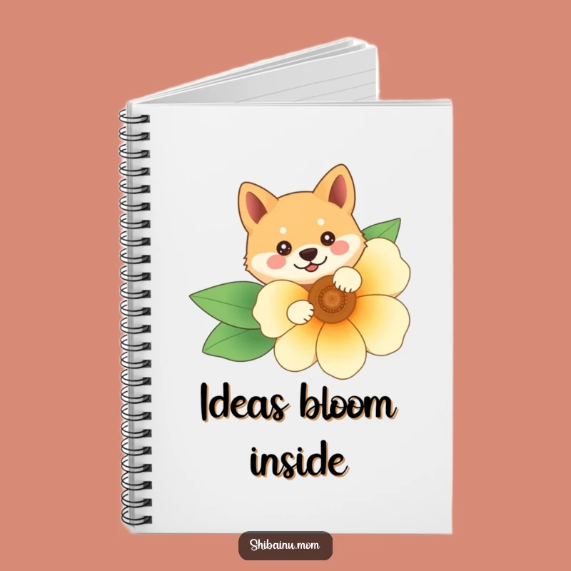 Funny Shiba Inu Flower Notebook: Peek-a-Boo, Cute Journal, Floral Notes