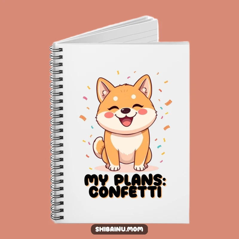 Funny Shiba Inu Confetti Notebook - Journal Your Ideas with Festive Pup Art
