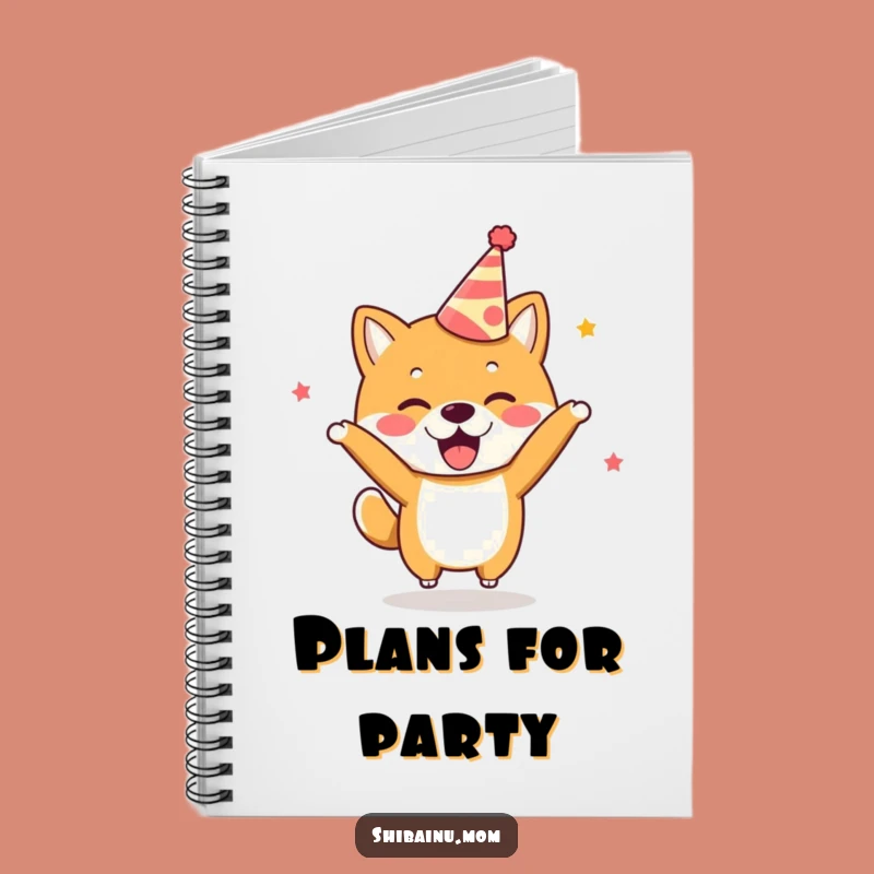 Funny Kawaii Shiba Inu Party Notebook: Excited Dog, Journal Gift