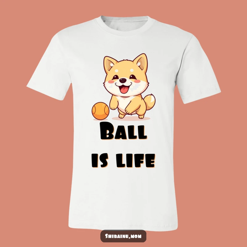 Funny Shiba Inu Dribbling Ball T-Shirt: Floppy Ears Dog Tee, Hilarious Gift