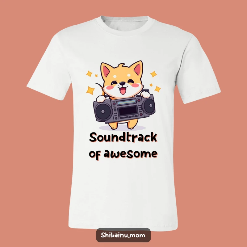 Funny Shiba Inu Boombox T-Shirt - Retro Music Pup Tee Gift