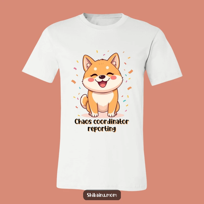 Funny Shiba Inu Confetti T-Shirt - Festive Pup Tee for Party Animal Gift