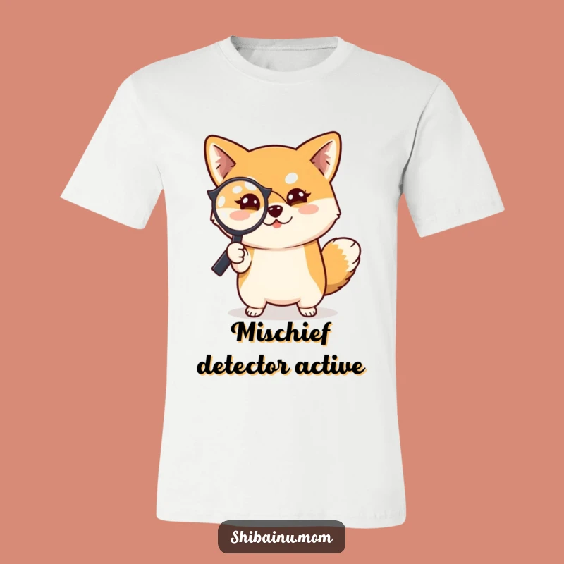 Funny Shiba Inu Detective T-Shirt: Magnifying Mischief Pup Gift