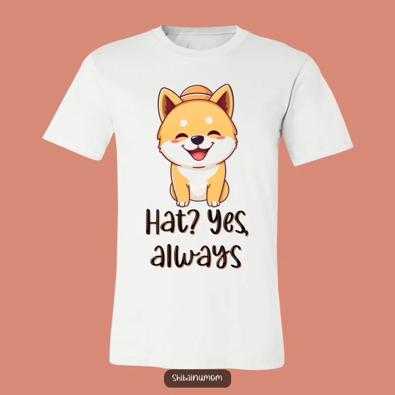 Funny Shiba Inu Hat T-Shirt - Silly Dog Print, Great Gift