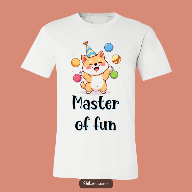 Funny Shiba Inu Party T-Shirt - Juggling Dog Celebration Tee