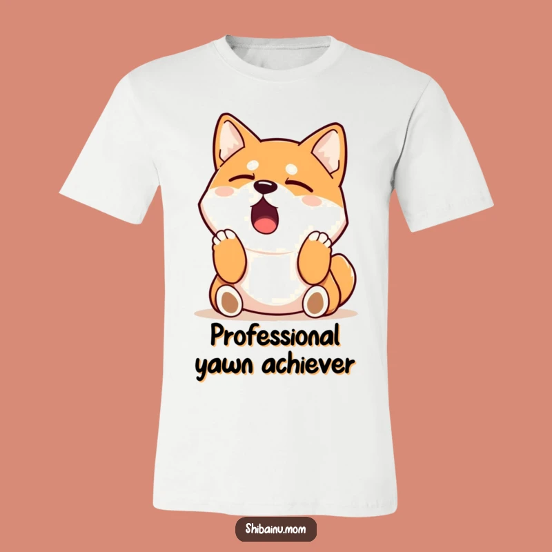 Funny Sleepy Shiba Inu T-Shirt - Yawning Dog Stretch Tee