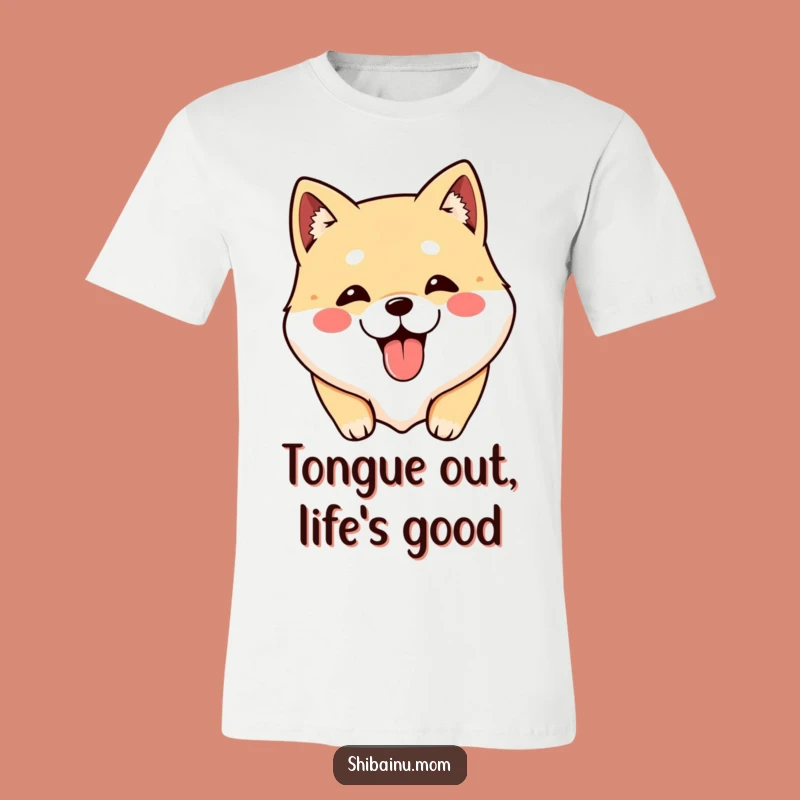 Funny Shibainu Tongue Out T-Shirt, Cute Dog Face Tee, Perfect Funny Gift