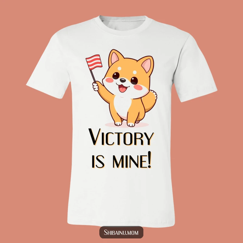 Funny Shiba Inu Flag Tee: Enthusiastic Waving for Your Style