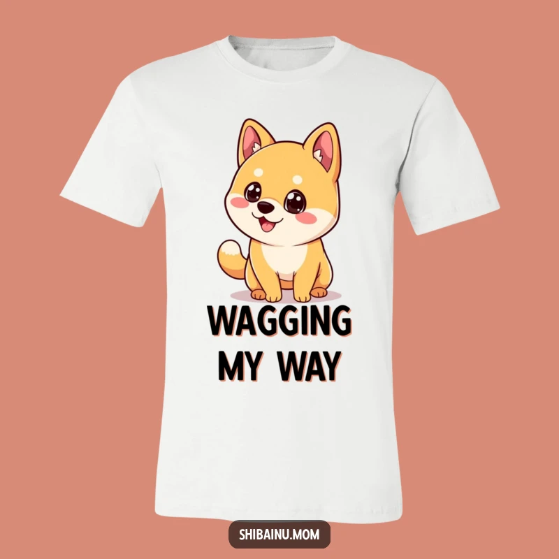 Funny Kawaii Shiba Inu T-Shirt: Happy Tail Wagging Dog, Hilarious Gift
