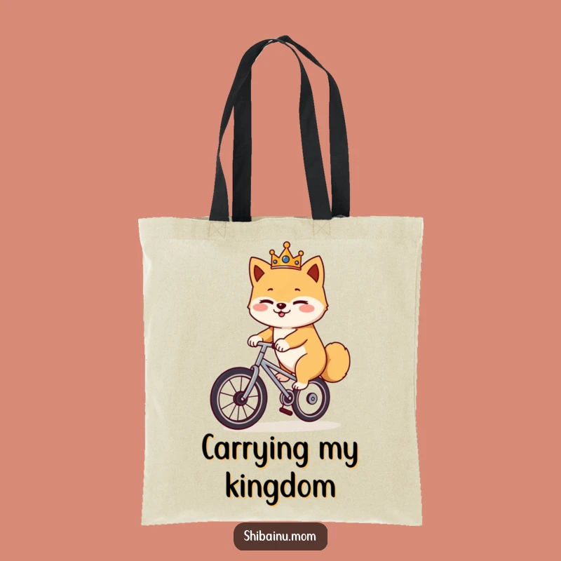 Funny Shiba Inu Unicycle Tote: Royal Winking Dog Bag, Hilarious Gift
