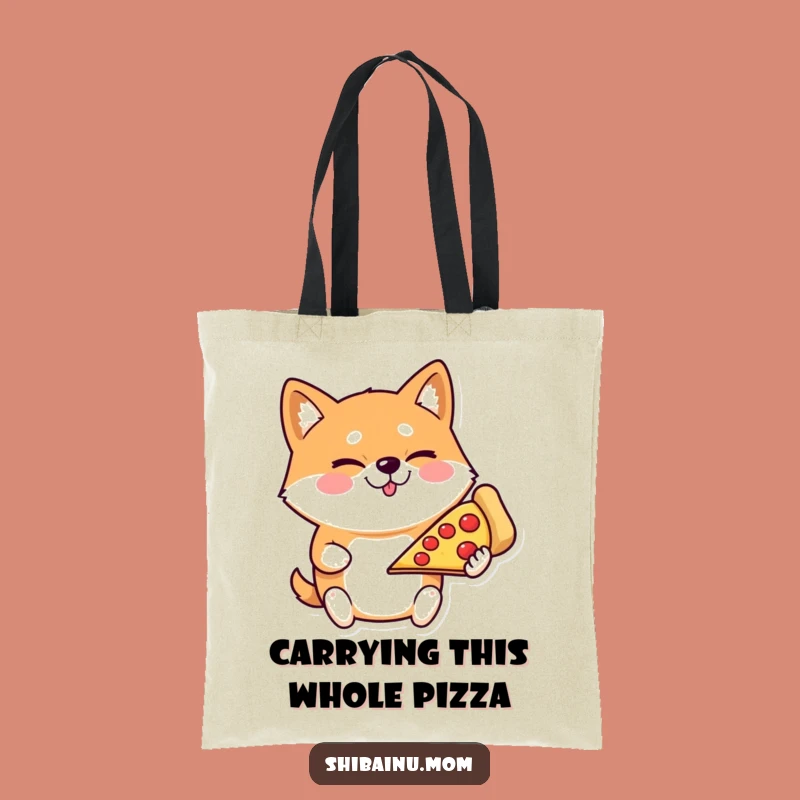 Funny Shiba Inu Pizza Tote Bag - Carry Your Laughs & Essentials Gift