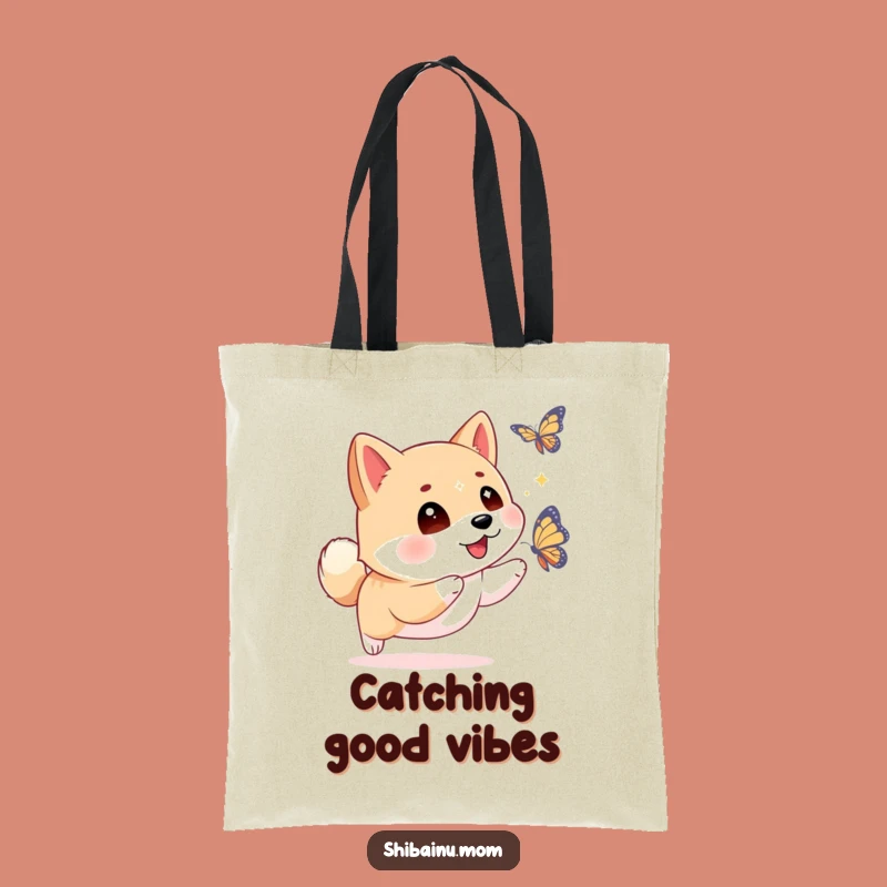 Funny Shiba Inu Butterfly Tote Bag: Sparkling Eyes, Chase Companion, Cute Accessory