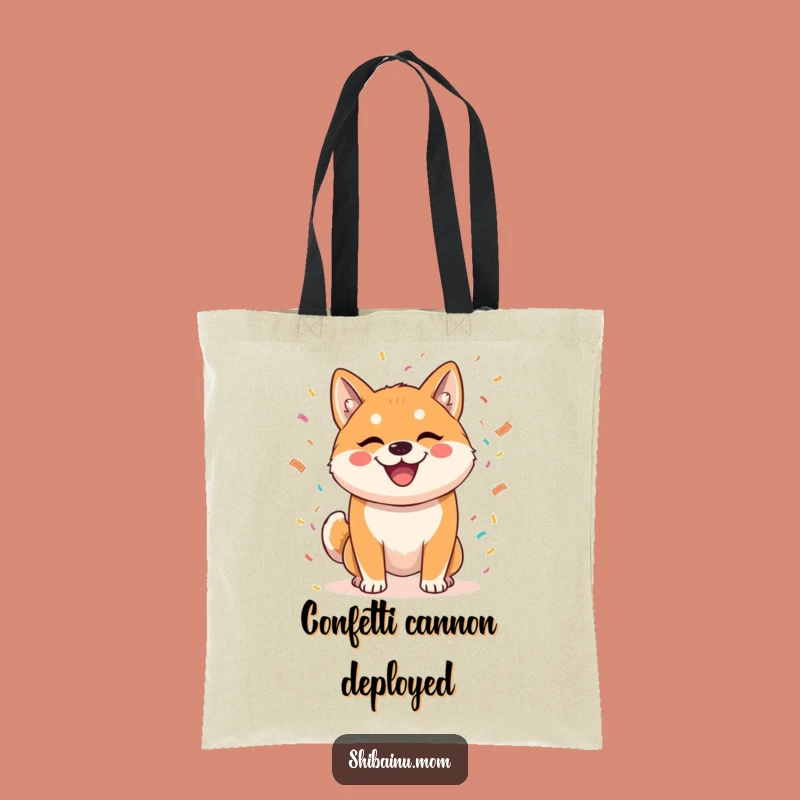 Funny Shiba Inu Confetti Tote Bag - Chic & Festive Pup Accessory