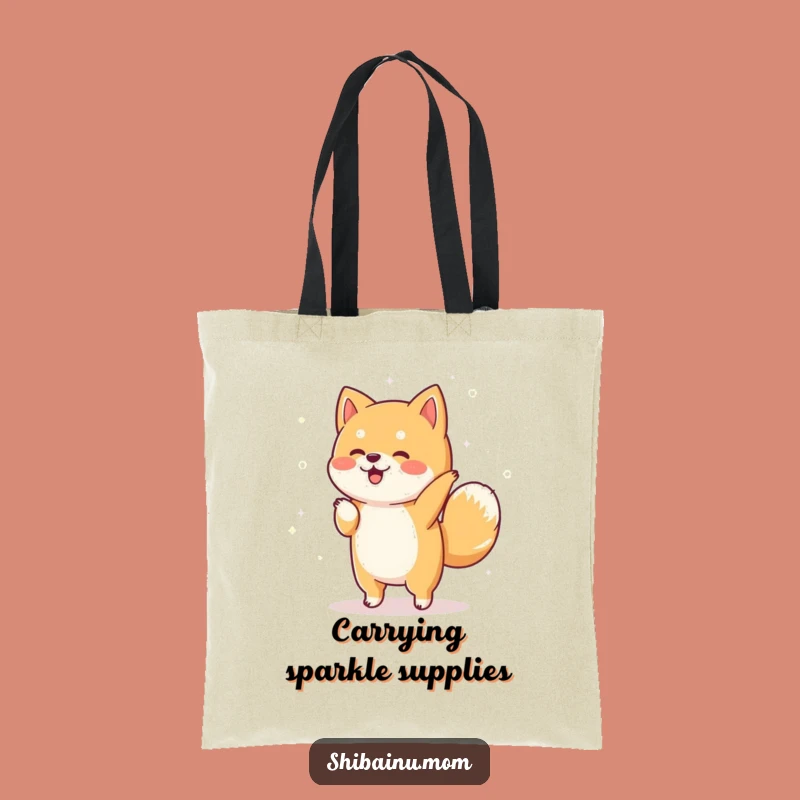 Funny Shiba Inu Dance Tote Bag: Sparkly Pooch Carrier, Jiggy Gift!