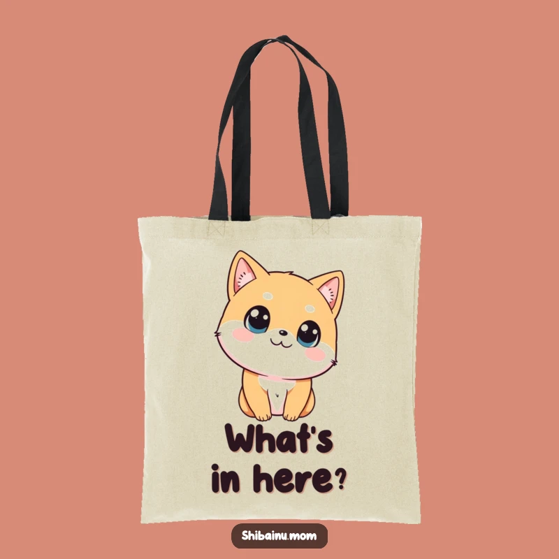 Funny Shibainu Head Tilt Tote Bag, Curious Dog Accessory, Perfect Funny Gift