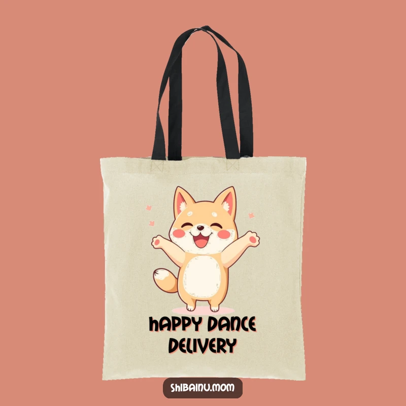 Funny Dancing Shibainu Tote Bag, Joyful Dog Accessory, Perfect Funny Gift